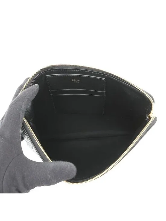 Celine Clutch CC Charm Leather Black - Picture 5 of 10
